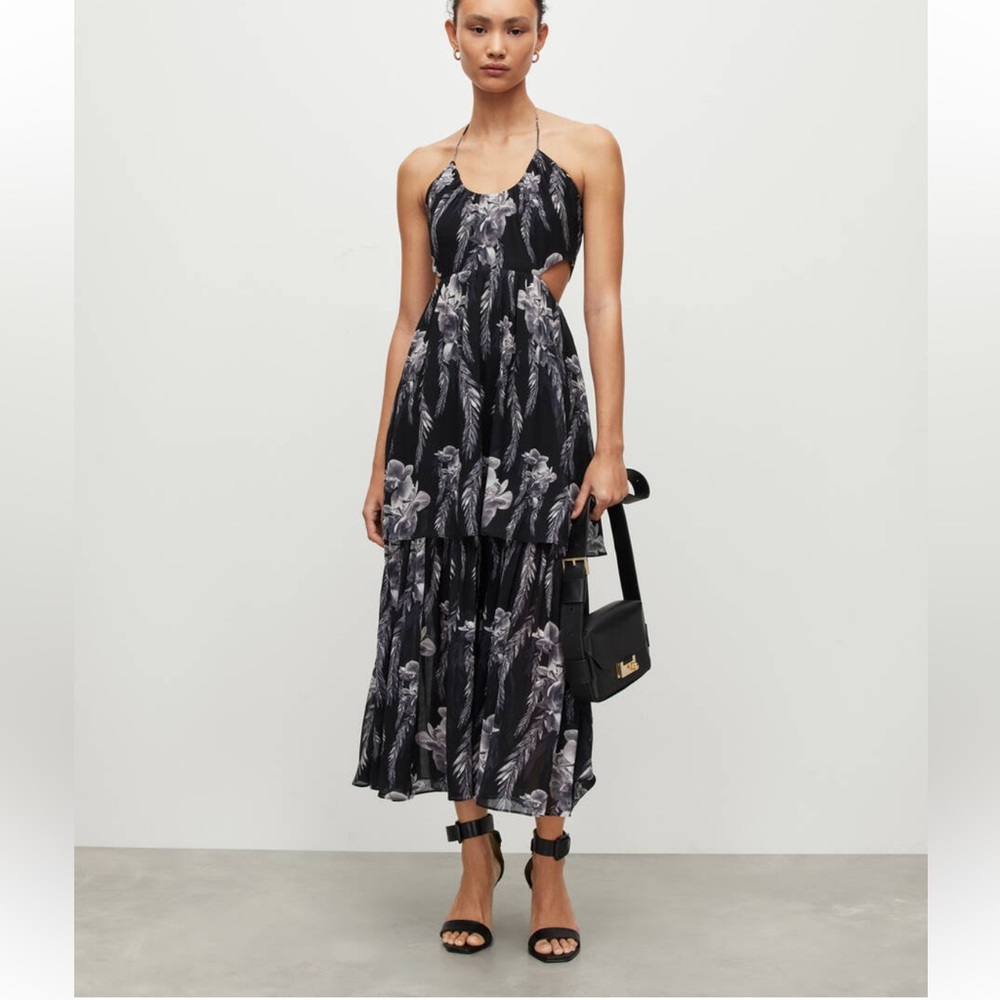 ALLSAINTS Tatum Mia Floral Cut Out Maxi Dress NWOT